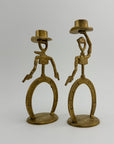 Cowboy Brass Candlestick Holders- A Pair