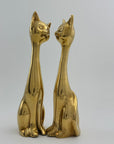 Slim MCM Vintage Brass Cats-A Pair