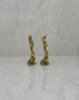 Small Vintage Brass Cool Cats-A Pair