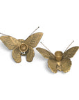 Vintage Brass Butterfly Candleholders - A Pair