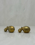Small Vintage Brass Hippos-A Pair