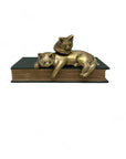 Vintage Bronze Resting Shelf Cats-A Pair