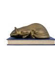 Vintage Brass Reclining Cat Figurine