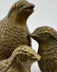 Vintage Brass Quail Family- A Three Piece Set