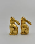 Vintage Brass Moon Gazing Bunnies-A Pair