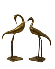 Vintage Tall Brass Cranes – Pair of Mid-Century Modern Heron Sculptures