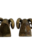 Vintage Brass Ram Head Bookends