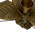 Vintage Brass Butterfly Candleholders - A Pair