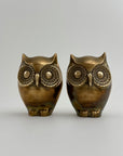 Pair of Vintage Brass Owl Bookends