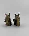Vintage Brass Horse Head Mother and Foal Bookends-A Pair
