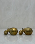 Small Vintage Brass Hippos-A Pair