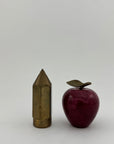 Vintage Apple with Brass Pencil Trinket Holder- A Set