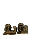 Vintage Brass Fish Candleholders
