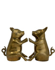 Vintage Brass Sitting Pig Pair – Made in Malaysia