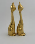 Slim MCM Vintage Brass Cats-A Pair