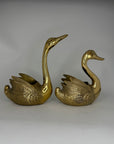 Vintage Brass Swan Planters-Pair