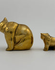 Vintage Brass Mama Bear with Cub- Two Piece Set