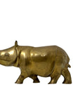 Vintage Brass Rhinoceros – Mid-Century Modern Safari Sculpture | Brass Figurine