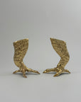 Pair of Vintage Brass Eagle Talon Candlesticks