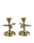 Vintage Brass Bird Candlestick Holders-A Pair