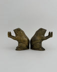 Vintage Brass Patty Cake Frog Bookends- A Pair