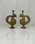 Vintage Brass Bird Candleholders-A Pair