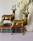 Vintage Brass Kudu Antelope Pair