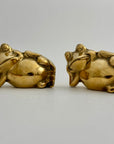 Vintage Brass Relaxing Frogs- A Pair