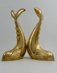 Vintage Brass Dolphin Sculptures- A Pair by Dolbi Cashier-14”