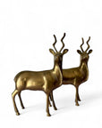 Vintage Brass Kudu Antelope Pair