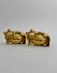 Vintage Brass Relaxing Frogs- A Pair