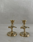 Vintage Brass Bird Candlestick Holders-A Pair