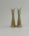 Vintage Brass Giraffe Pair – 7.25” Tall – Elegant Safari Sculptures