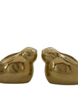 Rare Vintage Brass Chubby Bunny Rabbits-A Pair
