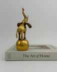Vintage Brass Circus Elephant on Ball