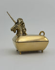 Vintage Brass Unicorn Trinket Box