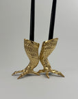 Pair of Vintage Brass Eagle Talon Candlesticks