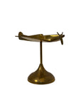 Vintage Brass Airplane on Stand | Mid-Century Aviator Sculpture