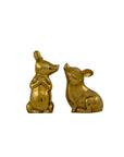 Vintage Brass Romeo and Juliet Pigs-A Pair