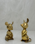 Vintage Brass Mice-A Pair
