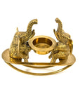 Vintage Brass Elephant See-Saw Candleholder | Whimsical Tealight Holder
