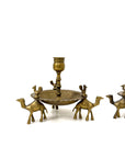 Pair of Vintage Brass Camel Candlestick Holders — Middle Eastern Bohemian Elegance