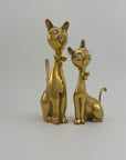 Vintage Brass Cats with Bow tie-A Pair