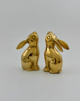 Vintage Brass Moon Gazing Bunnies-A Pair