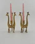 Vintage Brass Giraffe Candleholders-A Pair