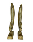 Beautiful Pair of Vintage Mid-Century Brass Peacock Sculpture/Vases-17 Inches