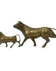 Vintage Brass Bull Figurines – Pair of Mid-Century Modern Bulls