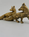 Vintage Brass Foxes- A Pair