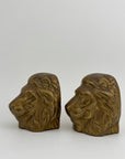 Vintage Brass Lion Bookends- A Pair