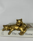 Vintage Bronze Resting Shelf Cats-A Pair
